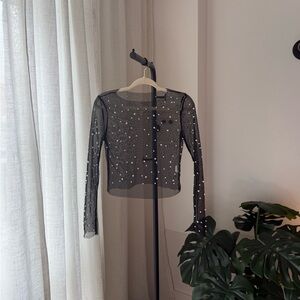 Mesh Top with Pearl Detailing - Size S